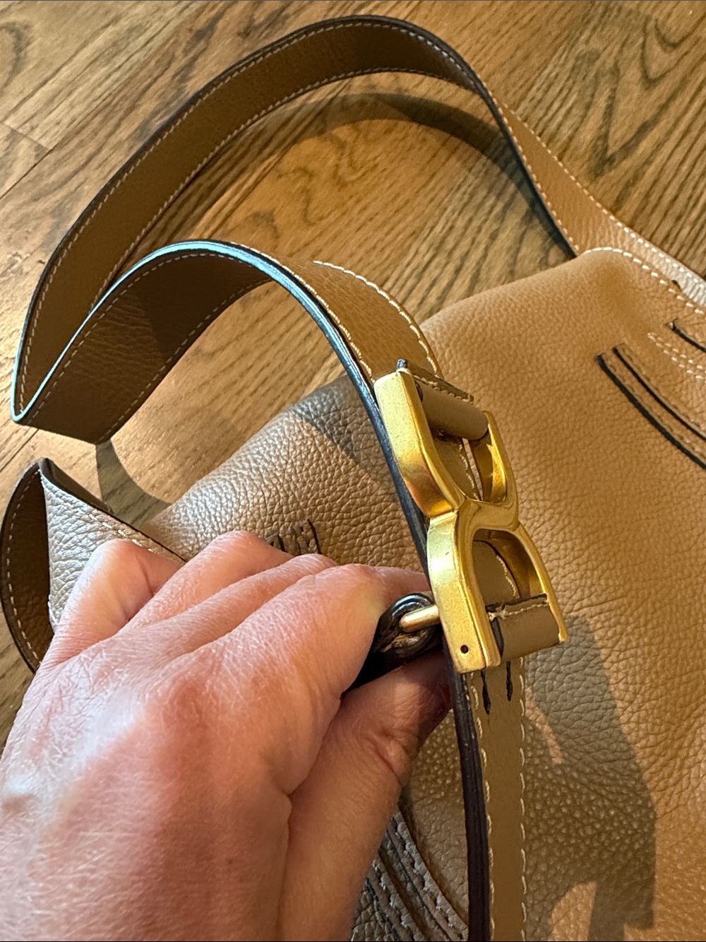 Chloe Tan Leather medium Marcie crossbody - Picture 3 of 10